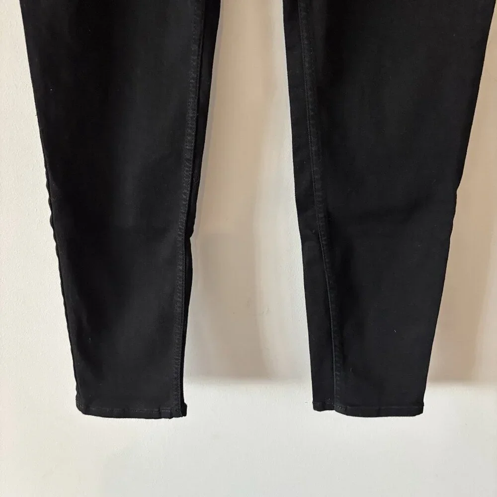 Old Navy Womens Sz 12 Mid‎ Rise Rockstar Super Skinny Black Jeans NWT Casual NWT